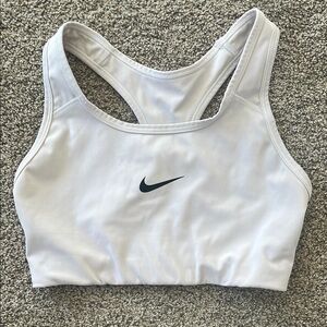 Nike White Dri-fit Swoosh Sports Bra M